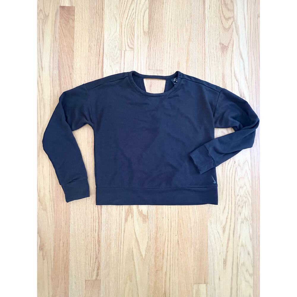 Nike open back sweatshirt size small women black running workout light weight